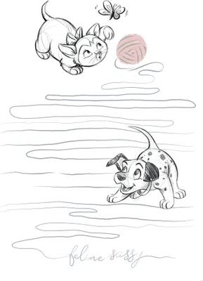 Produktbild von Komar Wandbild- Disney Animals Dogs and Cats Playground - Größe 50 x 70 cm