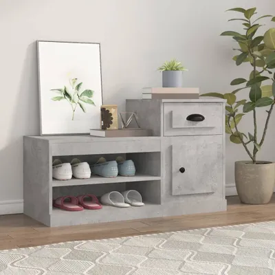 Produktbild von The Living Store Schuhschrank Betongrau 100x42x60 cm Holzwerkstoff