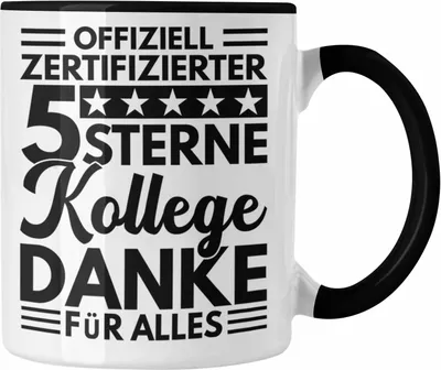 Produktbild von Trendation - Bester Kollege Der Welt Tasse Geschenk Abschied Neuer Job Kollege Geschenkidee Abschiedsgeschenk (Schwarz)