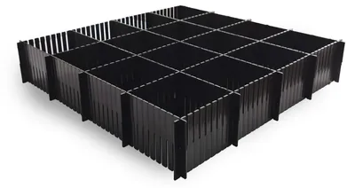 Schubladenteiler 40 Stück, 38x7 cm, verstellbar, schwarz