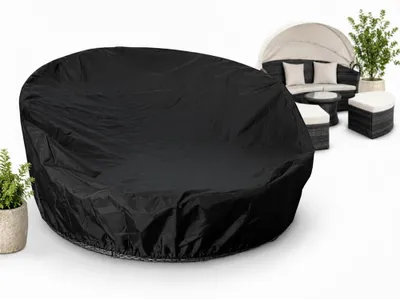 Produktbild von Mucola Schutzhülle Gartenmöbel Abdeckplane Abdeckhaube Garnitur Couch Sofa Tisch Wetterfest Schwarz - Sonneninsel 182x76