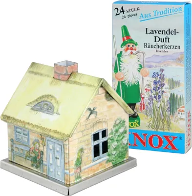 Produktbild von KNOX - Räucherhaus aus Metall - Frühlingshaus - mit 24 Räucherkerzen Lavendelduft