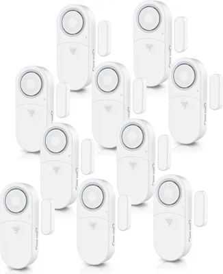 Productafbeelding van BEARWARE 10x Raam-/Deuralarm, 120 dB luid alarmsignaal, alarmsensor voor het detecteren van het openen van ramen en deuren (geschikt voor deuren en ramen, inbraakpreventie, inclusief batterijen, alarmsysteem)
