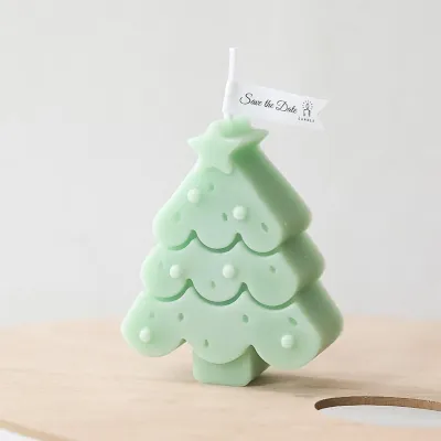 Produktbild von Weihnachtsbaum Aromatherapie Kerze geformt Home Dekoration Desktop Handwerk Geschenk grün
