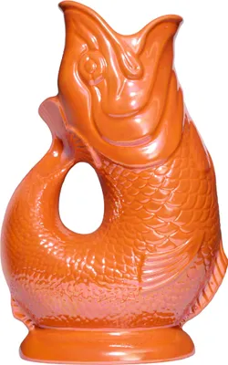 Produktbild von Gluckigluck Wasserkaraffe mit Gluckergeräusch, handgefertigt, ikonisches Design, Farbe:Orange schimmernd, Fassungsvermögen:1,2 L