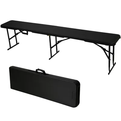 Produktbild von Gartenbank Klappbank 250kg HDPE Campingbank Bierbank Wetterfest Schwarz S1