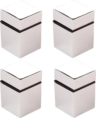 Produktbild von 4 Stück Regalträger CUBE II Chrom poliert Glasbodenhalter Bodenträger