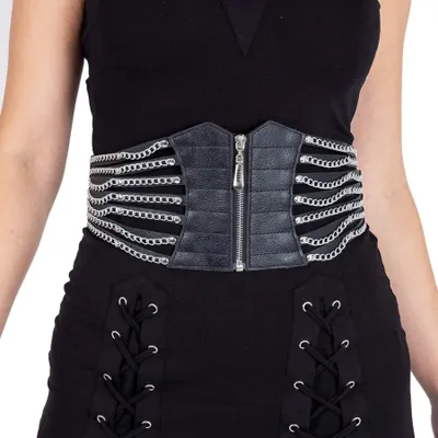 Produktbild von Damen Gürtel -  - Taillengürtel - Schwarz - Verstellbar - Modisches Accessoire