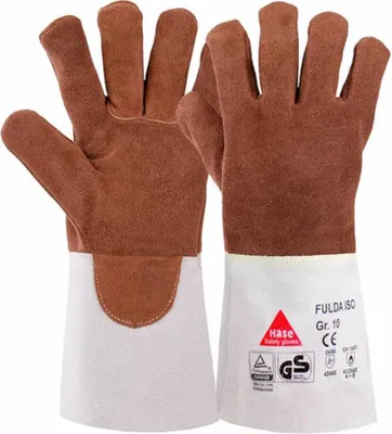 Produktbild von Hase Fulda-Iso Schweißerhandschuh aus Sebatanspaltleder Größe 10 6 Stk