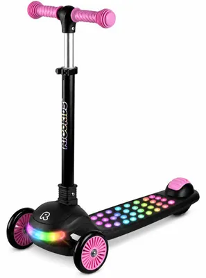 Obrázek produktu pro Ricokids 766101 Tříkolová balanční koloběžka Glowi, RGB LED, černo-růžová