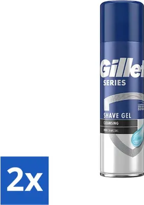 Produktbild von Gillette Series - Rasiergel - Reinigung - Aktivkohle - Erfrischend und reinigend - 200 ml - Vorteilspack - 2 Stücke