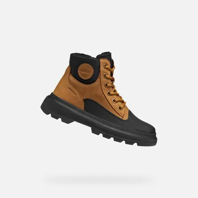Produktbild von Geox Hellbraune Jungen-Ankle-Boots Kiddartah WPF 32