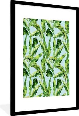 Produktbild von MuchoWow® MuchoWow® Gerahmtes Poster Blätter - Vintage - Collage 60x90 cm - Poster mit zchwarzem Bilderrahmen - Dekoration - Wandposter Wohnzimmer - Hochwertig