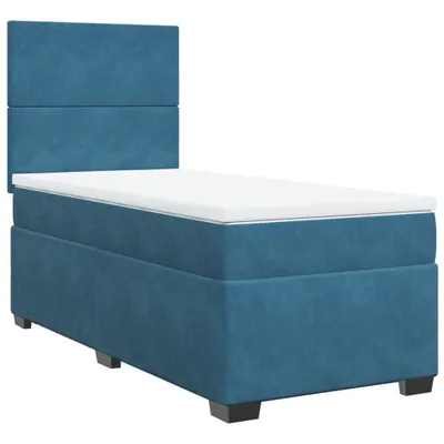 Produktbild von Boxspringbett mit Matratze Blau 100x200 cm Samt