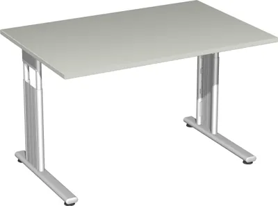 Produktbild von Geramöbel Schreibtisch höhenverstellbar, 1200x800x680-820, Lichtgrau/Silber, S-617102-LS