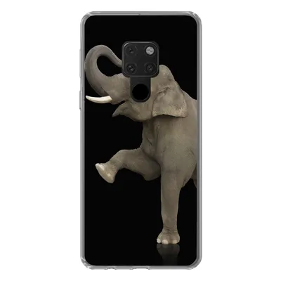 Produktbild von MuchoWow® Handyhülle Schutzhülle Hülle für Huawei P40 Lite Elefant - Tiere - Schwarz - Porträt Silikon Softcase Handy Hülle - Handy