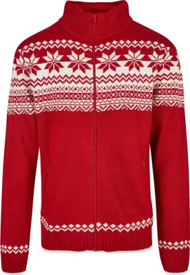 Immagine prodotto di Brandit - Cardigan norvegese con zip integrale rosso - L