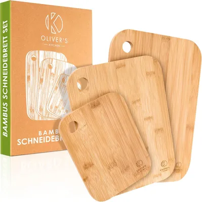 Image de Planches à découper en bambou - Naturelles, Durables - 3 pièces - 100% Biologique