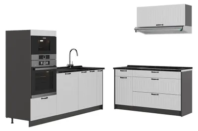 Obrázok produktu pre Kuchyňa Vicco Fame-Line Biely vidiecky dom/antracitová 340 cm, AP Antracit, Model 63881