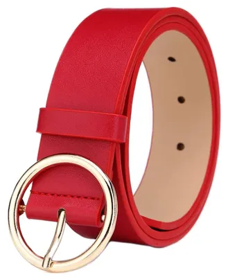 Image de MESHIKAIER Ceinture élégante pour femmes en cuir PU, de 41 x 1,3 pouces, ceinture décontractée