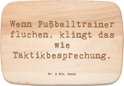 Produktbild von Mr. & Mrs. Panda Holzbrett Spruch Fußballtrainer Taktik - Transparent - Geschenk, Beruf, Berufsliebe, Schneidebrett, Berufspassion, Leidenschaft, vesperbrettchen, Trainer