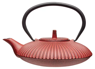 Gusseiserne Teekanne 600 ml mit Infuser, Rot