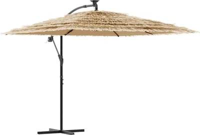 Obrázek produktu pro vidaXL Slunečník s LED a ocelovou tyčí hnědý 269x269x235 cm