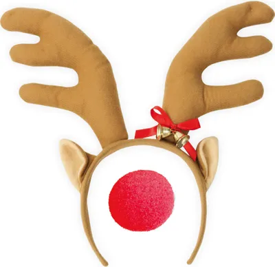 Produktbild von narrenwelt narrenwelt narrenwelt Set Rudolph Haarreif + Nase Weihnachten Nikolaus Kostüm Set 2tlg. Accessoire, 93015