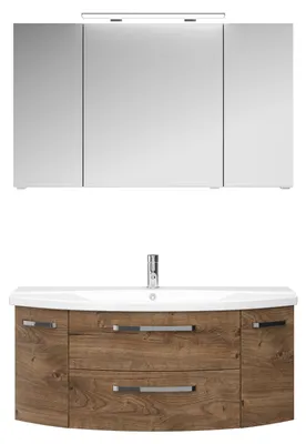 Produktbild von PELIPALSerie 4010 40101200169 Block bestehend aus:Keramik-Waschtisch, Unterschrank, Spiegelschrank mit Leuchte / 120,5cm
