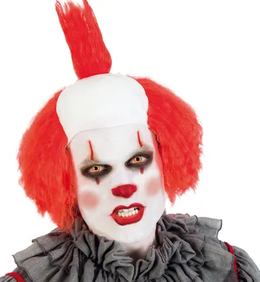 Produktbild von Clown Perücke mit Glatze Horror Karneval Fasching Party Cosplay Rot Weiß