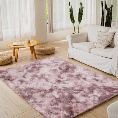 Produktbild von Mulisoft Hochflor Teppich wohnzimmerteppich Langflor 290 x 200 cm - Teppiche für Wohnzimmer flauschig Shaggy Schlafzimmer Bettvorleger Carpet, Rosa