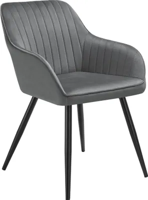 Image de Chaise MARILYN en velours - gris/noir, par pièce