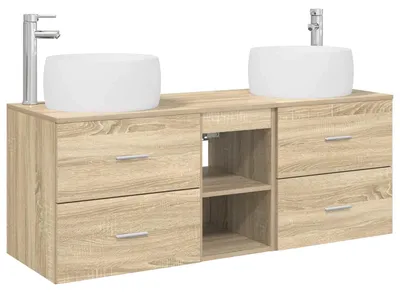 Produktbild von Badezimmermöbel-Set 3 stk. Sonoma-Eiche 49,5 x 44,5 x 66 cm