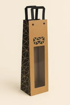 Produktbild von Tasche 1 WEIN MIT FENSTER 95x91x385mm Ecru-Noir