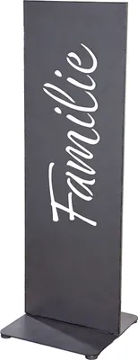 Zdjęcie produktu dla GILDE Standrelief, rechteckig, "Familie", Schriftzug, Metall, grau,  L. 30 cm, B. 30 cm, H. 91 cm 59816