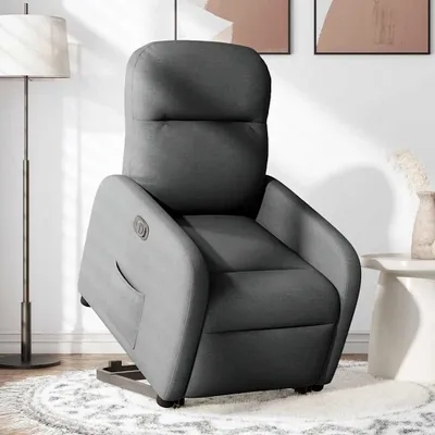 Produktbild von vidaXL Relaxsessel mit Aufstehhilfe Elektrisch Dunkelgrau Stoff