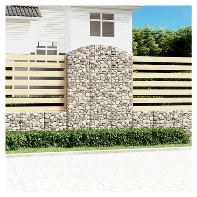 Produktbild von Gabione 150x50x200/220 cm Gabionenkorb Gabionenwand Gabionen Zaun Metall Steinkorb Wand Steingabionen Drahtkorb Dekorative Zäune Gartendeko Verzinktes Eisen