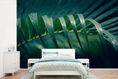Produktbild von MuchoWow® Fototapete für Wohnzimmer oder Schlafzimmer Wandtapete Vinyl Motivtapete Tropische Palme - 330x220 cm - Fototapeten