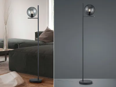 Produktbild von stehleuchte Pure150 cm Stahl/Glas 4 kg schwarz/transparent