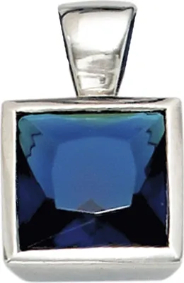 Produktbild von Anhänger mit Zirkonia blau 925 Silber Sterlingsilber Halsschmuck Damen