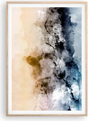Produktbild von Gerahmtes Poster - Rahmen in heller Eiche - Abstraktion Wolken Berge - 70x100 cm - Wand Bild - Wanddeko - Wandbilder - Kunstposter - Wandposter - Bilderrahmen - Bilder - Kunstdruck - P2NPA70x100-4894