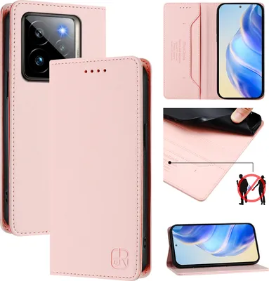 Produktbild von Lederhülle für Realme GT 7 Pro 5G Hülle Flip Brieftasche Kartenfächern Ständer Schutzhülle Pink