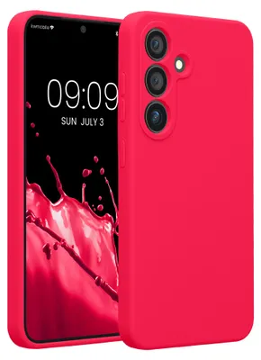 Produktbild von kwmobile Hülle kompatibel mit Samsung Galaxy S25 - Hülle Silikon gummiert - Handyhülle - Handy Case in Neon Pink