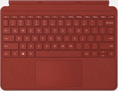 Produktbild von Microsoft Surface Go Type Cover - Trackpad - Microsoft - Surface Go 2 Surface Go - Poppy Red - Alcantara,