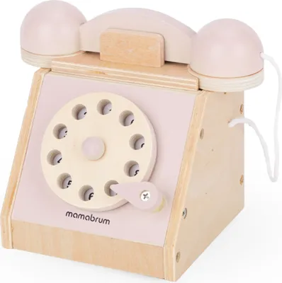 Produktbild von Retro-Holztelefon - pastellrosa
