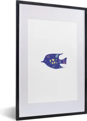 Produktbild von MuchoWow® MuchoWow® Gerahmtes Poster Fisch - Pastell - Lila 40x60 cm - Poster mit zchwarzem Bilderrahmen - Poster in Rahmen
