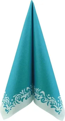 Produktbild von Airlaid Serviette Romantique in Türkis, 40 x 40 cm, 50 Stück - APARTina