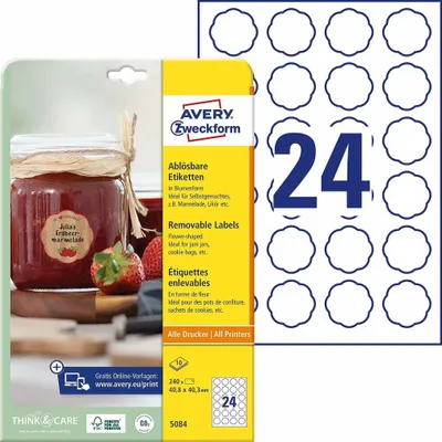 Zdjęcie produktu dla Avery 5084 Druckeretikett Weiß Selbstklebendes Druckeretikett (5084)