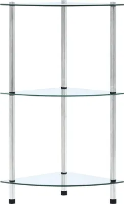 Obrázek produktu pro vidaXL Police se 3 policemi Transparent 30x30x67 cm Tvrzené sklo