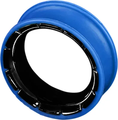 Produktbild von viva-adorno 1 Stück 22mm Silikon Flesh Tunnel Plug Ohr Piercing Edelstahl Inlay schwarz Größe 8 - 26mm verschiedene Farben Z286, blau